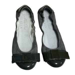 MISS DOT ITALIA Bow Patent / Suede Ballet Flat Shoes